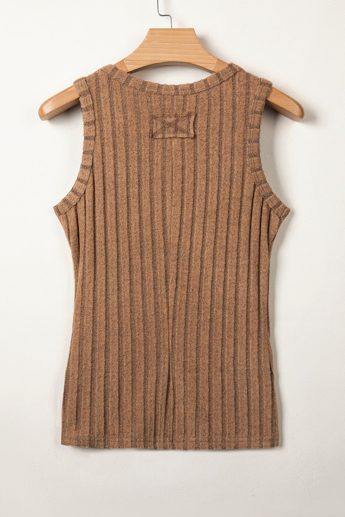 Camel Slim Ribbed Mineral Wash Tank Top