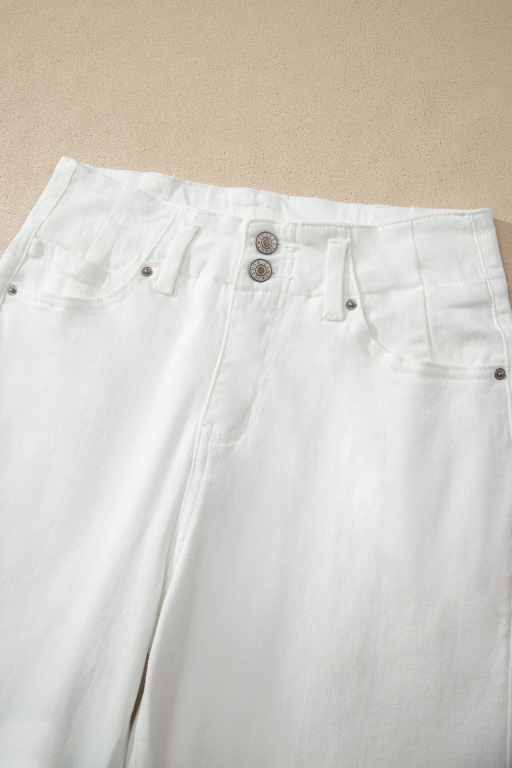 Mist Green 2-Button High Waist Wide Leg Jeans