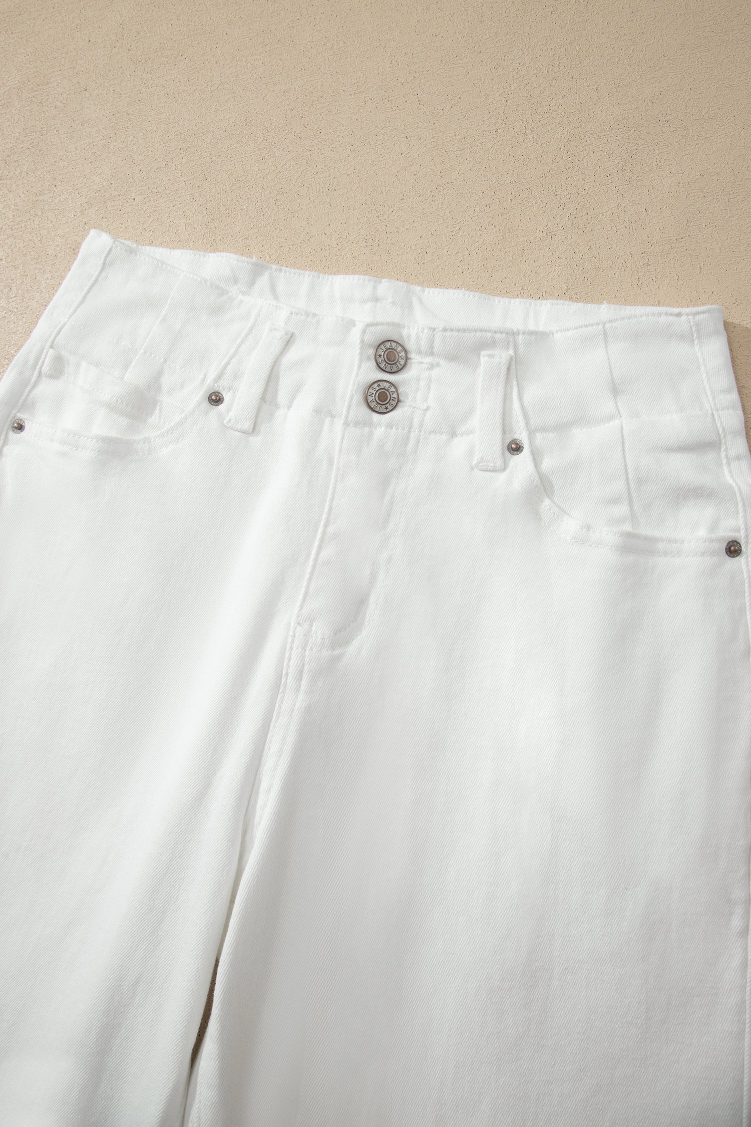 Mist Green 2-Button High Waist Wide Leg Jeans