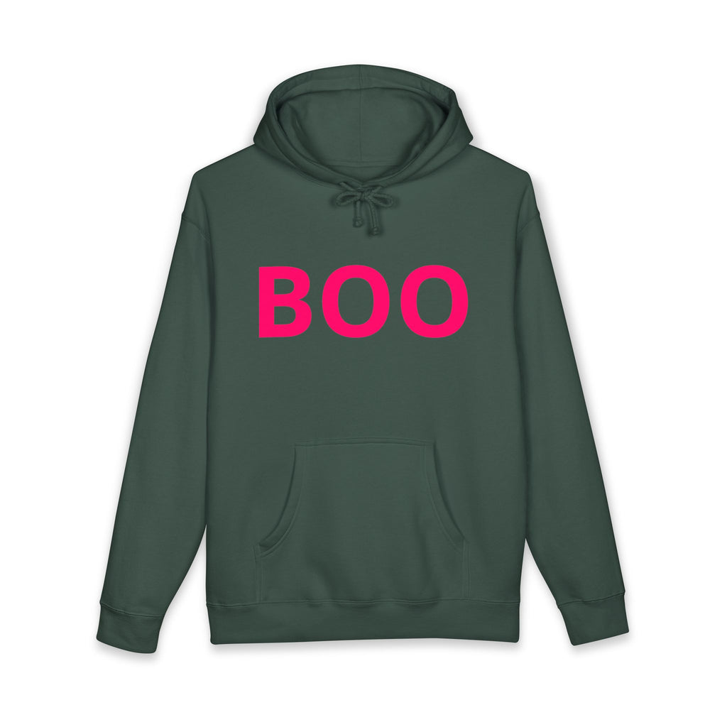 BOO Hoodie — Cute Pink Halloween Graphic Hooded Sweatshirt