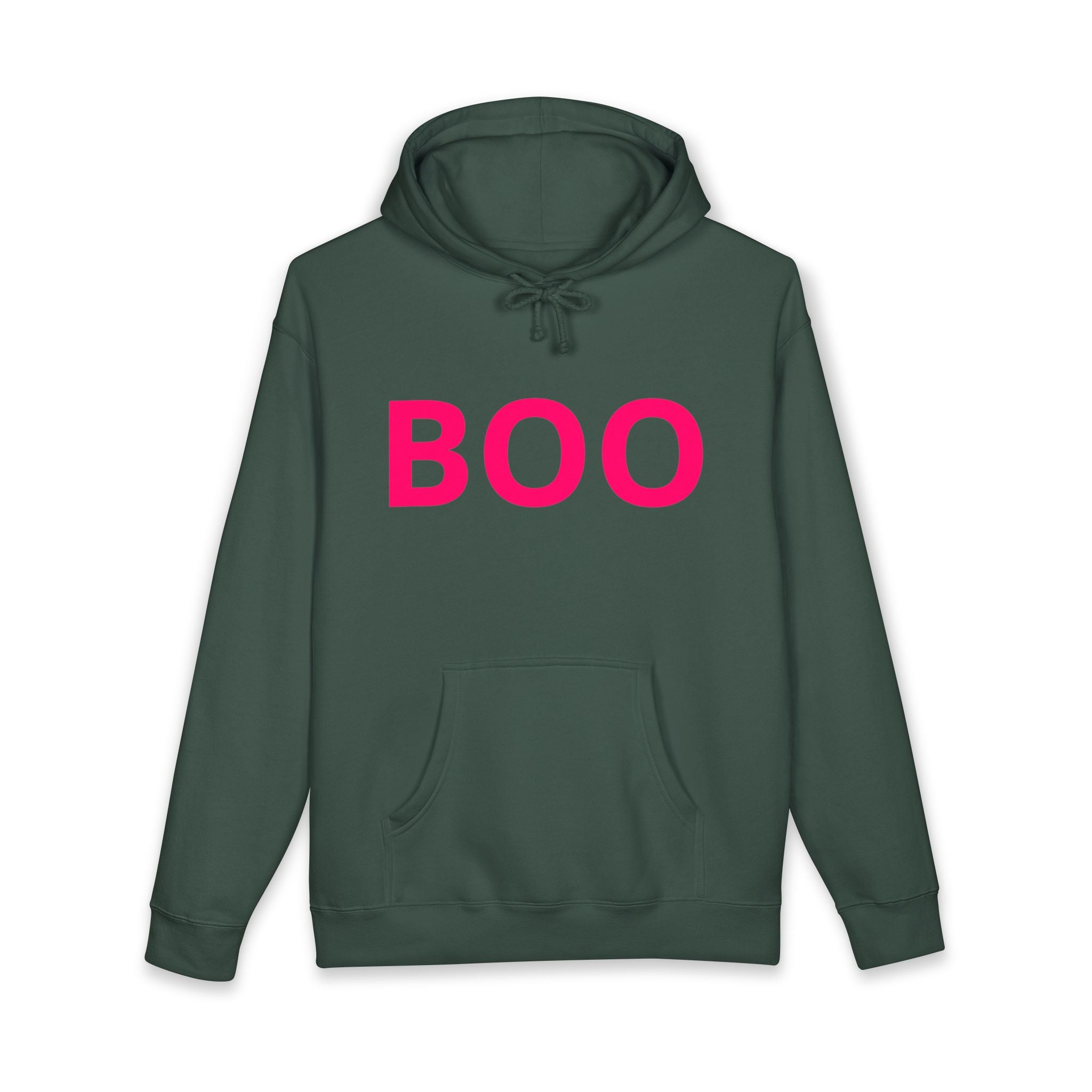 BOO Hoodie — Cute Pink Halloween Graphic Hooded Sweatshirt