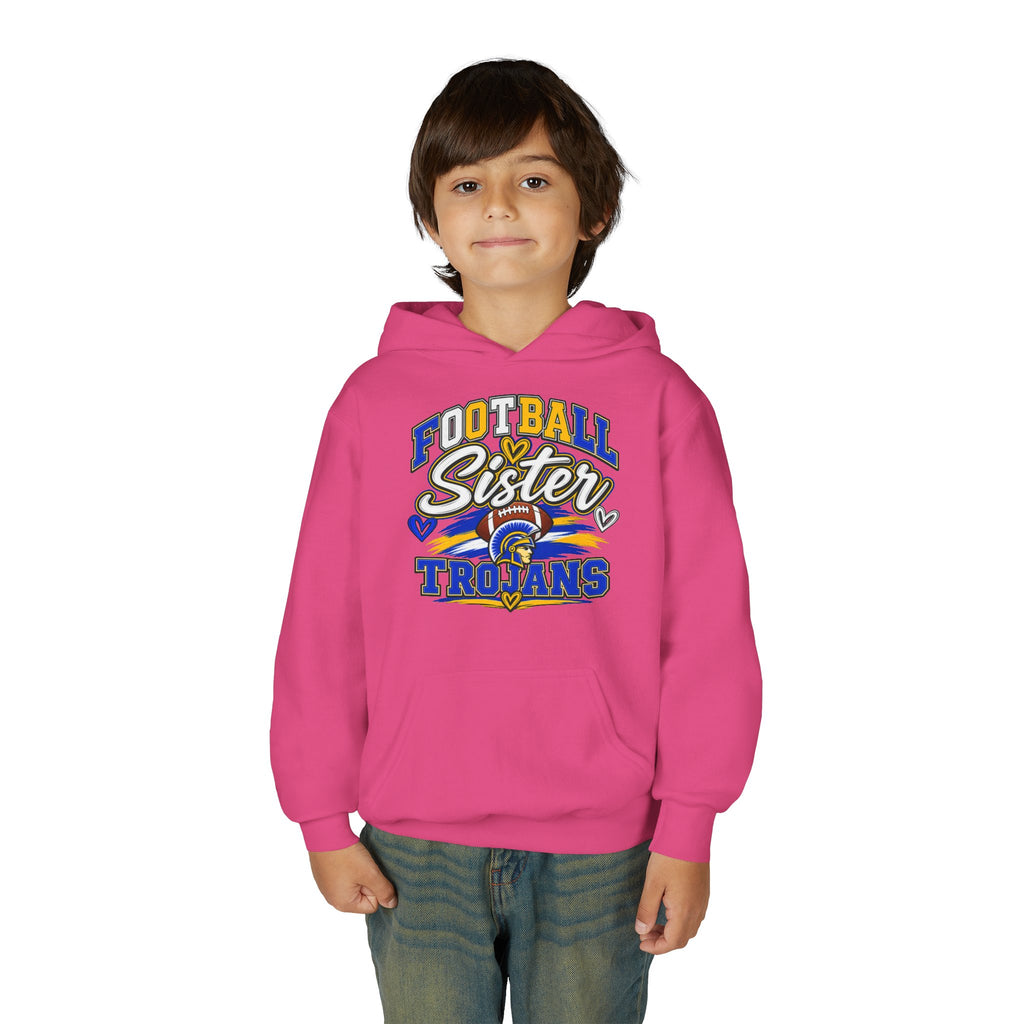 Youth Hoodie - "Football Sister" Trojans Team Spirit Pullover