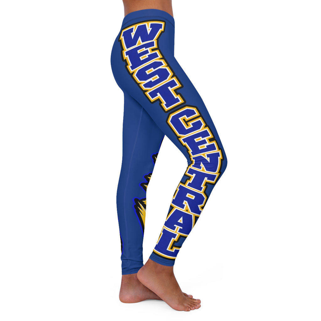 Blue & Gold 'Falcons' Athletic Leggings — All-Over Print Team Spirit