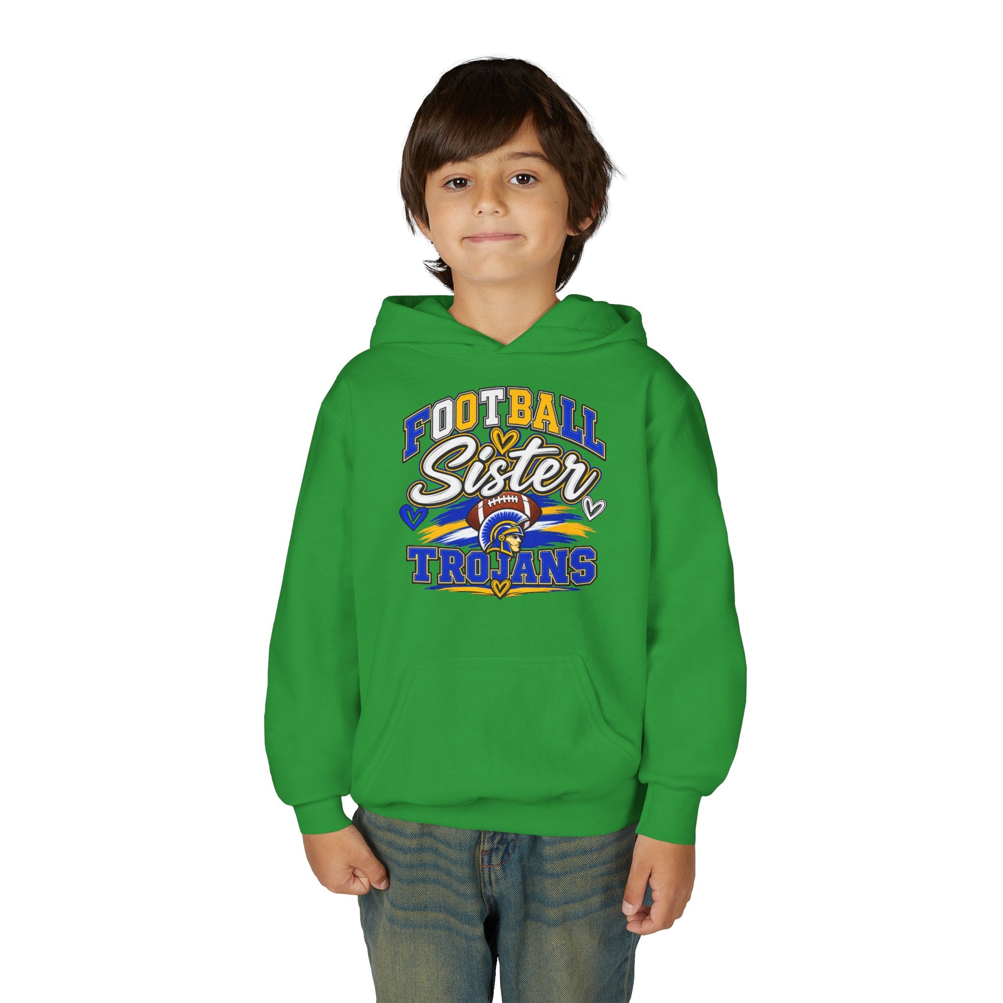 Youth Hoodie - "Football Sister" Trojans Team Spirit Pullover