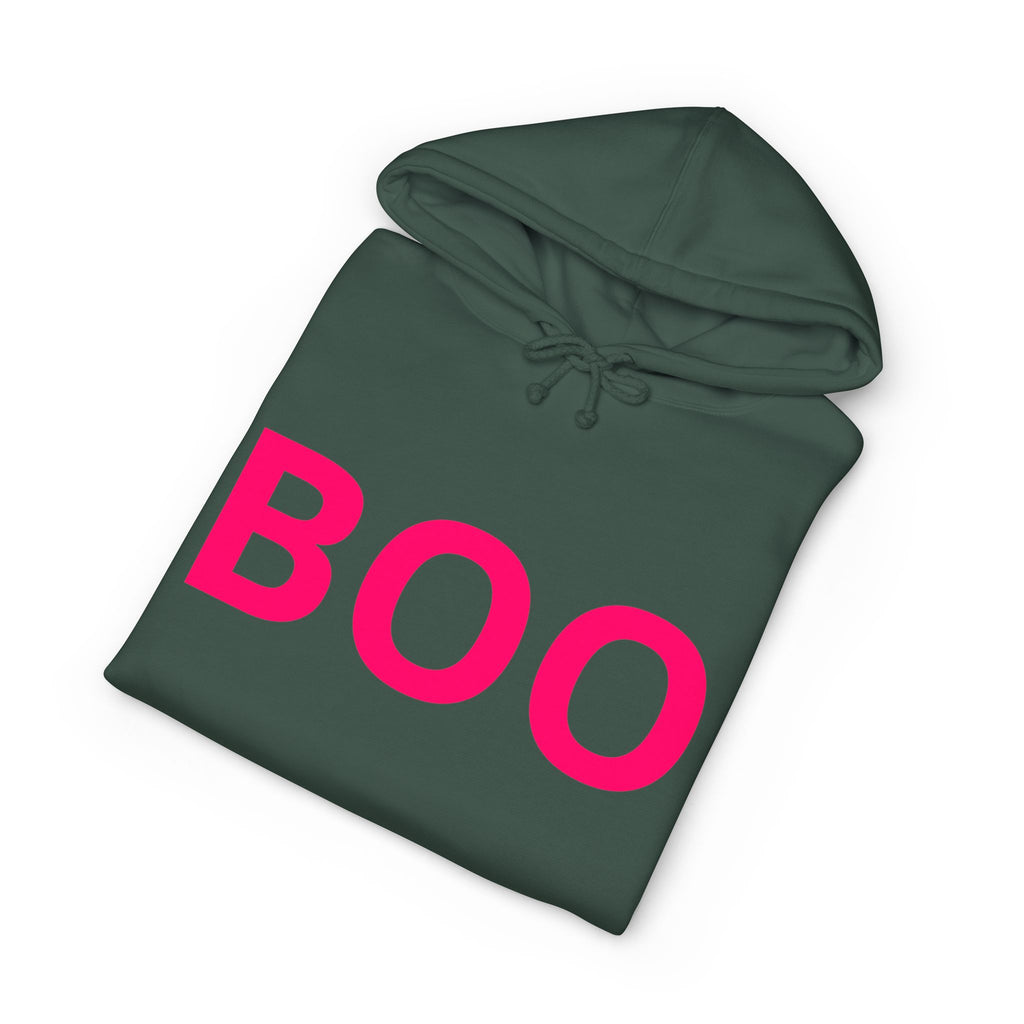 BOO Hoodie — Cute Pink Halloween Graphic Hooded Sweatshirt