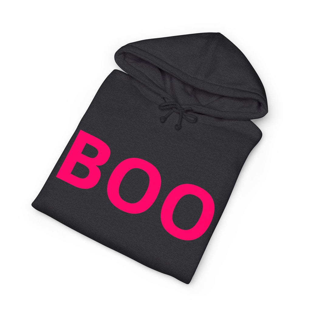 BOO Hoodie — Cute Pink Halloween Graphic Hooded Sweatshirt