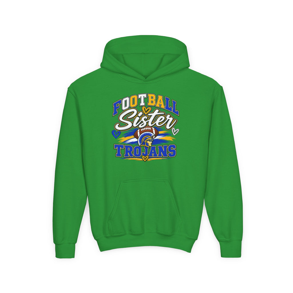 Youth Hoodie - "Football Sister" Trojans Team Spirit Pullover