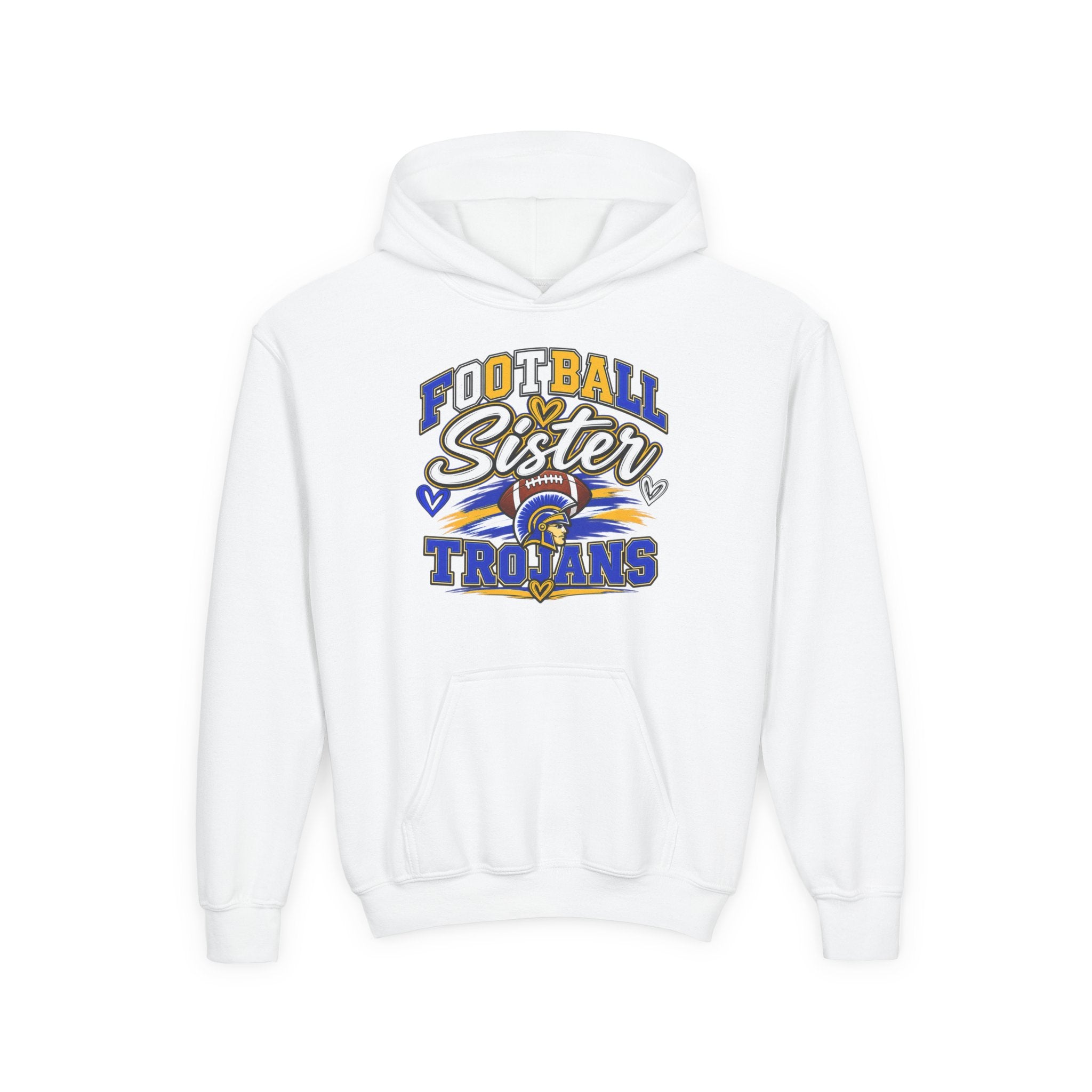 Youth Hoodie - "Football Sister" Trojans Team Spirit Pullover