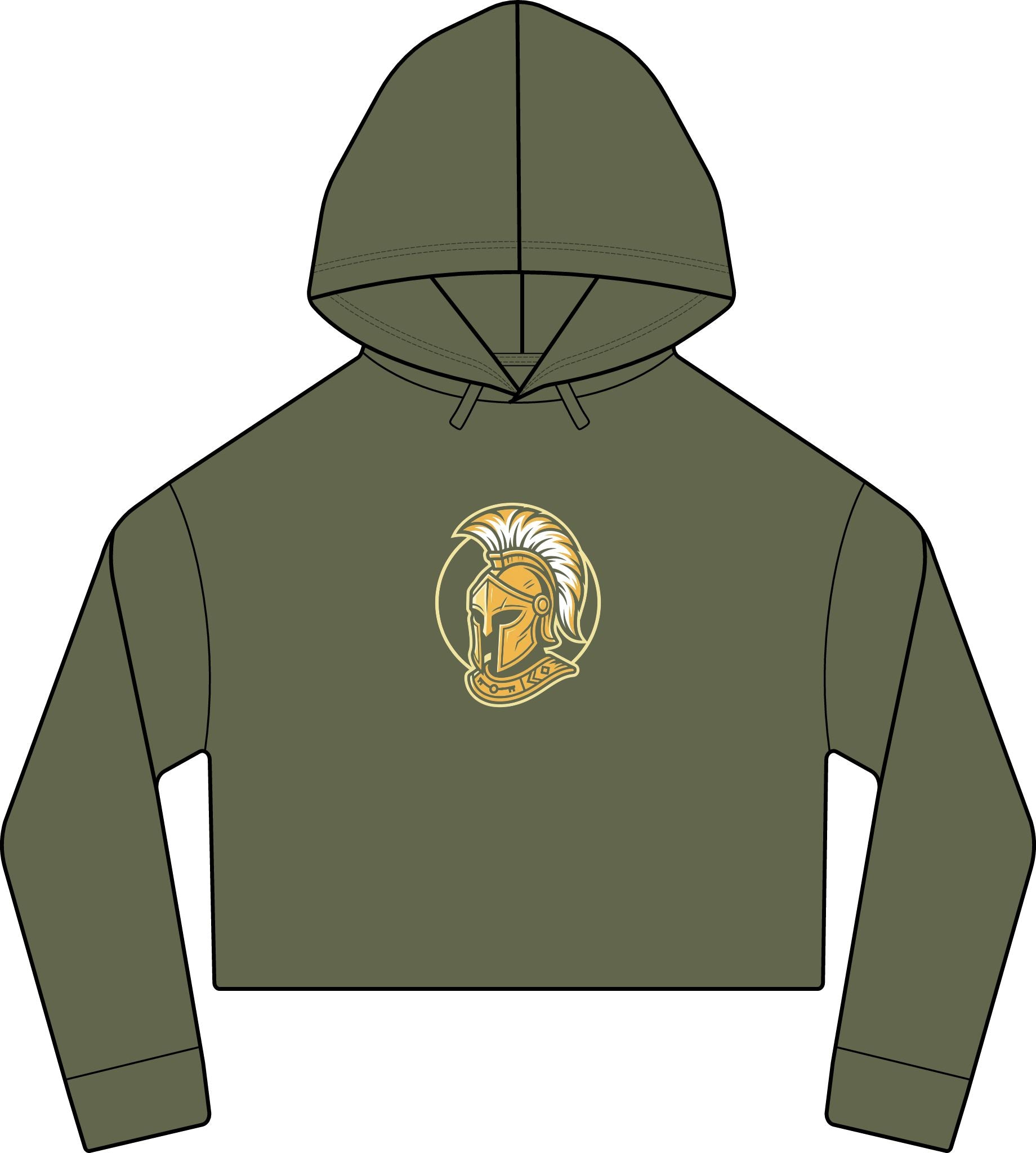 Cropped Women's Laguna Hoodie — Sueded Raw Edge Cozy Sweatshirt