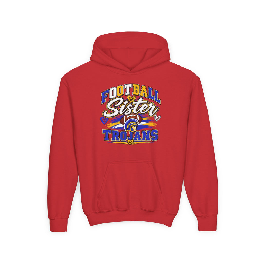 Youth Hoodie - "Football Sister" Trojans Team Spirit Pullover