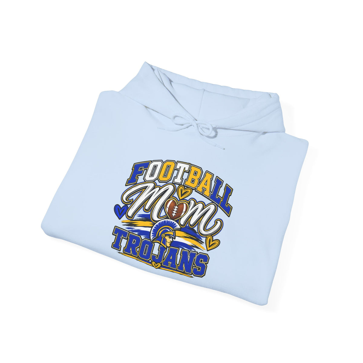 Football Mom Hoodie — Trojans West Central Sleeve Design