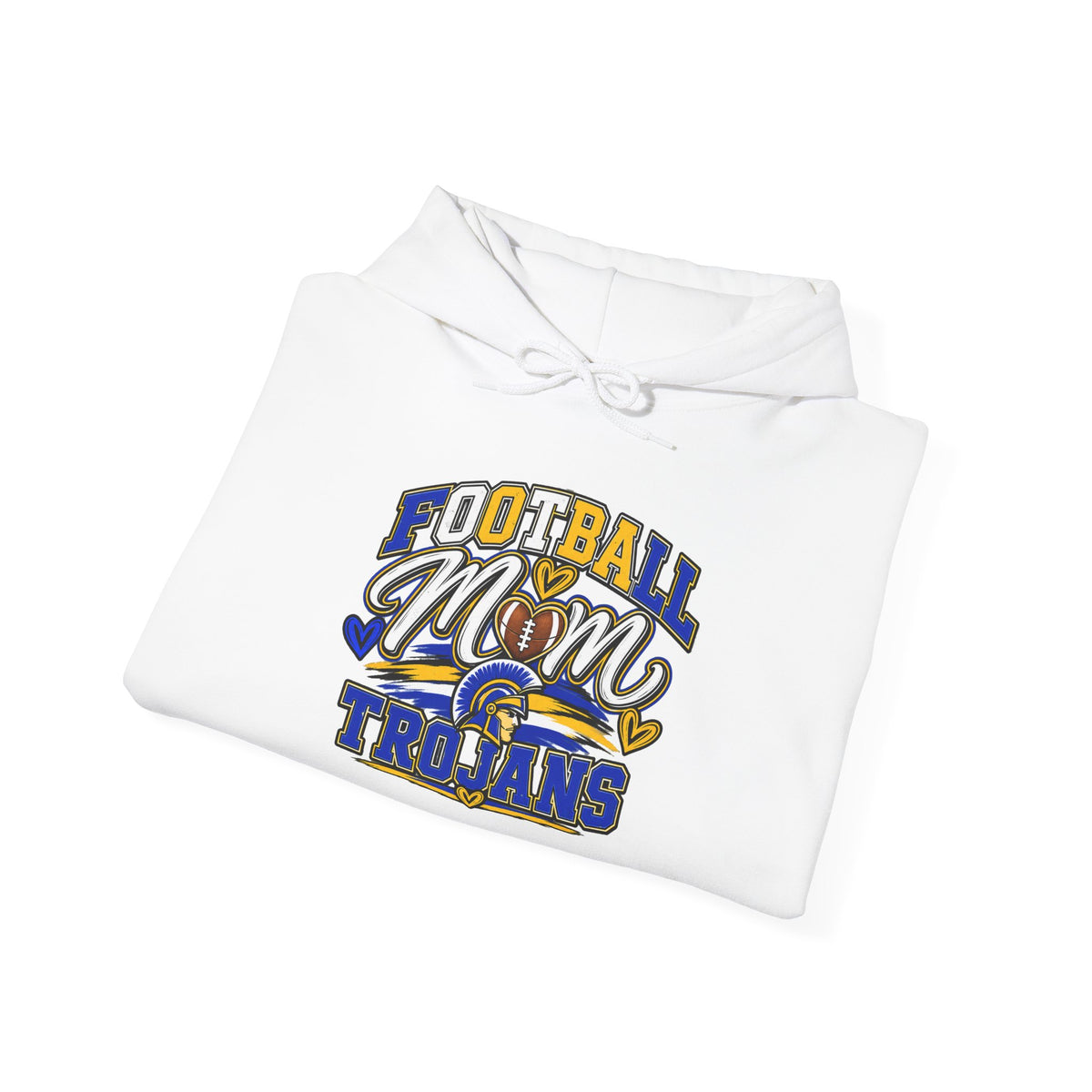 Football Mom Hoodie — Trojans West Central Sleeve Design