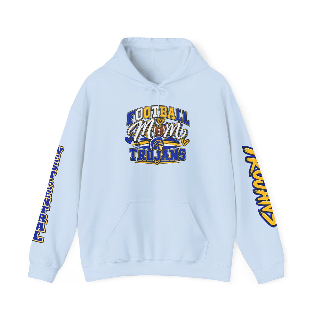 Football Mom Hoodie — Trojans West Central Sleeve Design