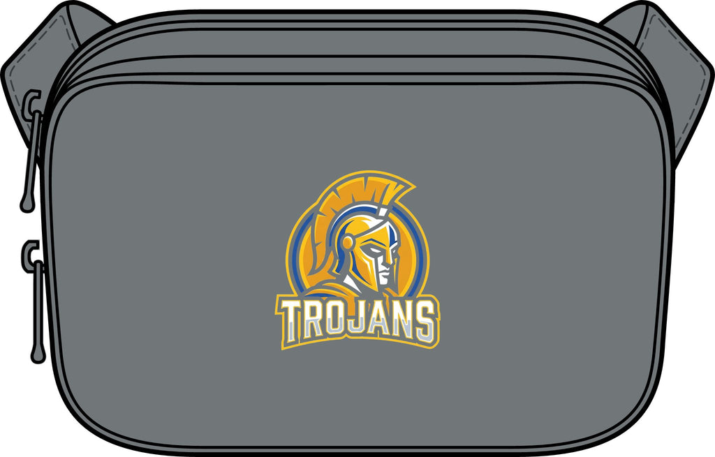 Trojans Matte Dual-Compartment Crossbody Bag — Compact School & Game Day Sling
