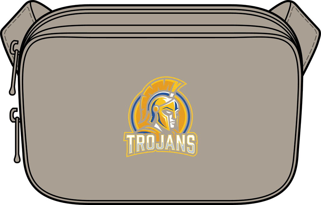 Trojans Matte Dual-Compartment Crossbody Bag — Compact School & Game Day Sling