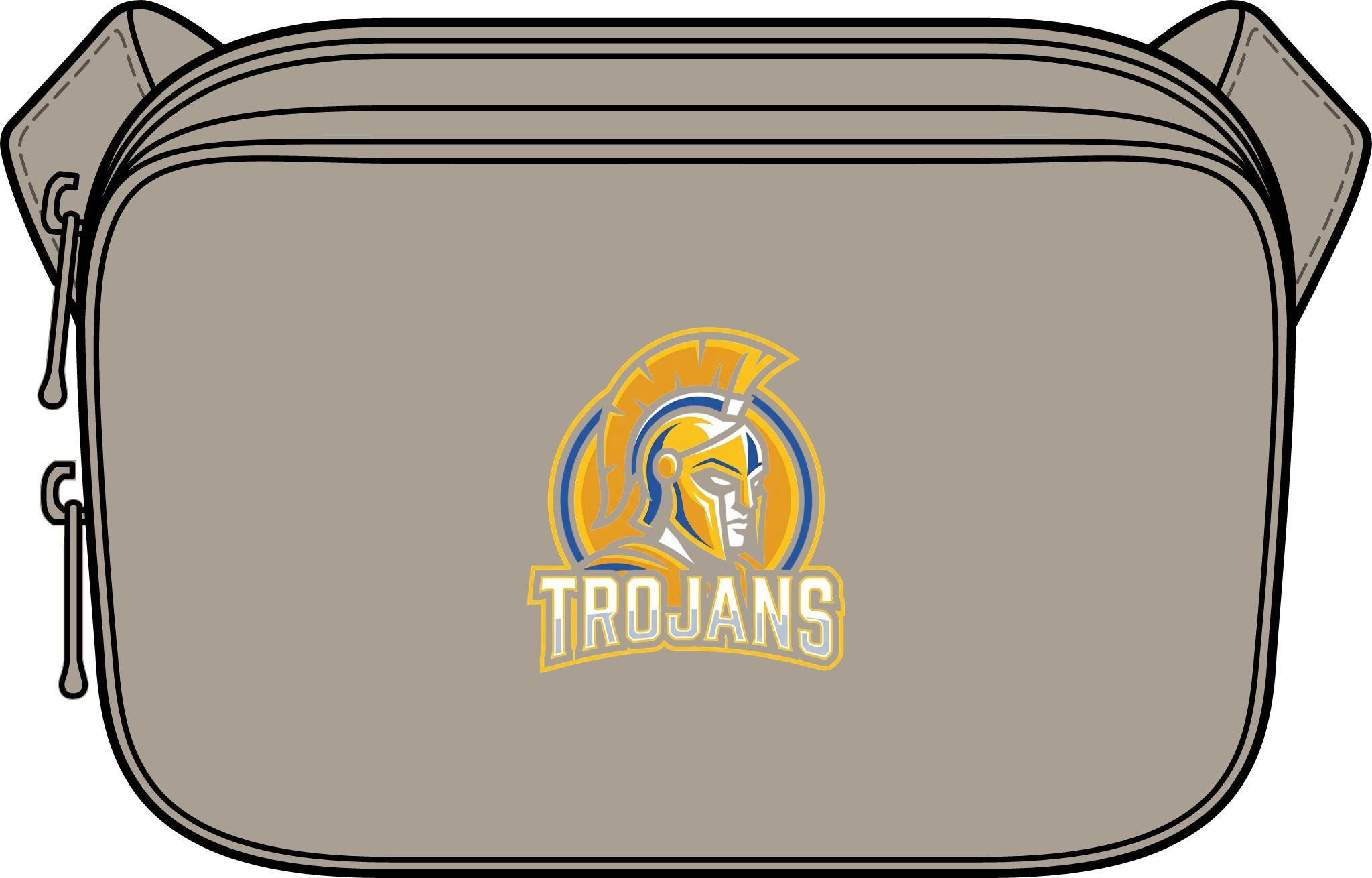Trojans Matte Dual-Compartment Crossbody Bag — Compact School & Game Day Sling