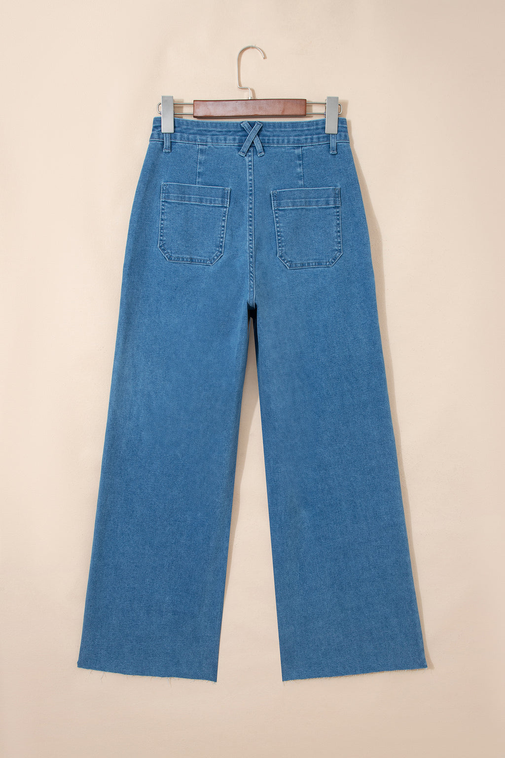 Dark Brown Retro Washed Patch Pocket Loose Jeans
