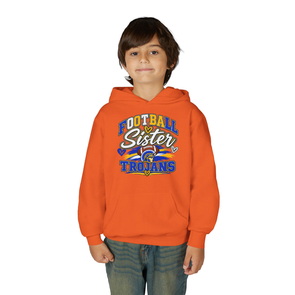 Youth Hoodie - "Football Sister" Trojans Team Spirit Pullover
