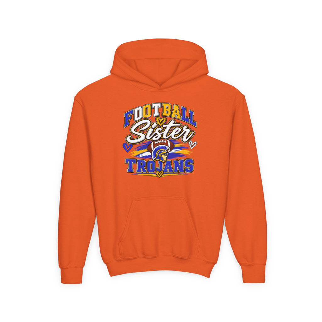 Youth Hoodie - "Football Sister" Trojans Team Spirit Pullover