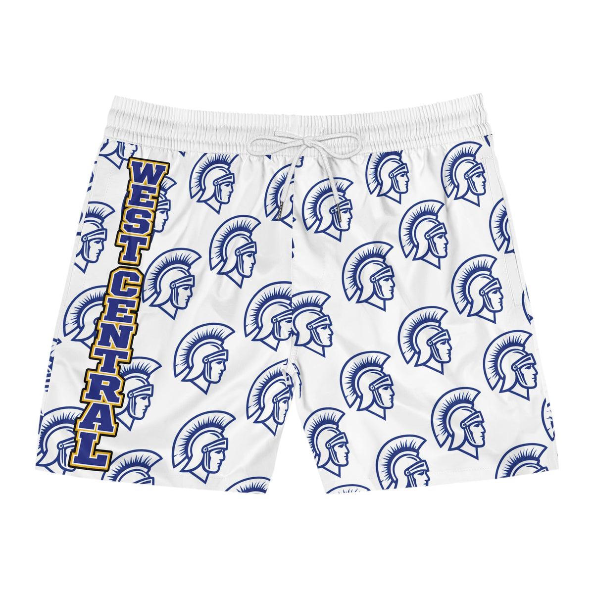 Trojan Swim Shorts — West Central All-Over Print Men’s Swim Trunks