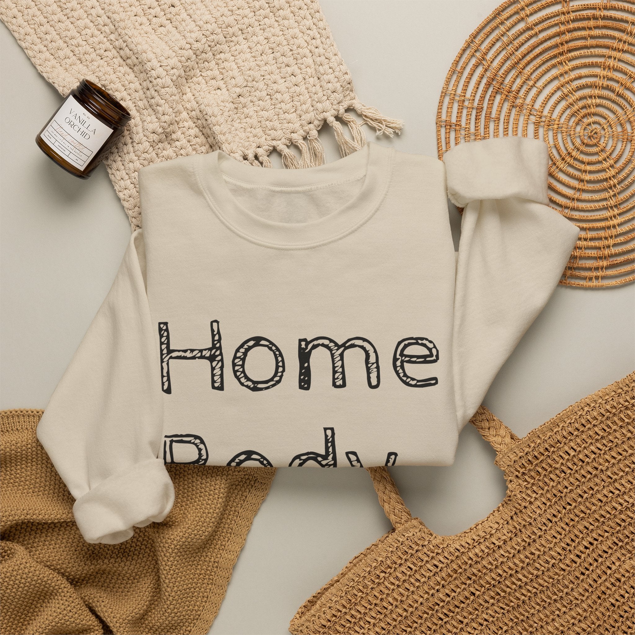 Sweatshirt — "Home Body" Cozy Crewneck Pullover
