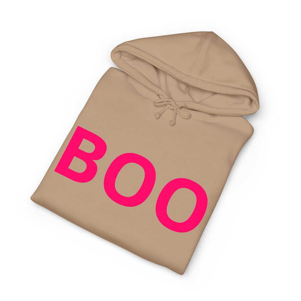 BOO Hoodie — Cute Pink Halloween Graphic Hooded Sweatshirt