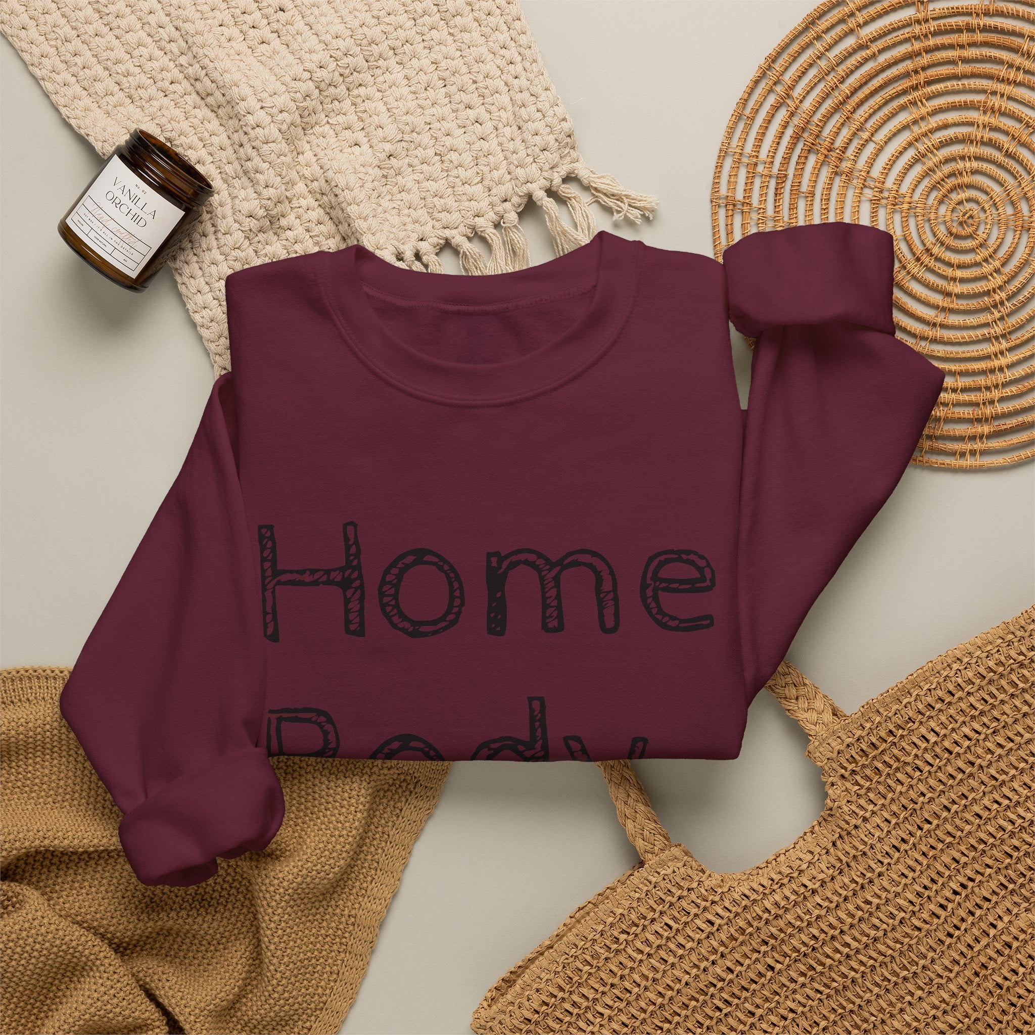 Sweatshirt — "Home Body" Cozy Crewneck Pullover