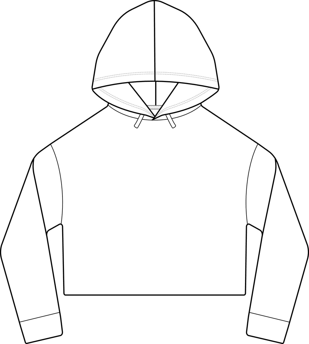 Cropped Women's Laguna Hoodie — Sueded Raw Edge Cozy Sweatshirt