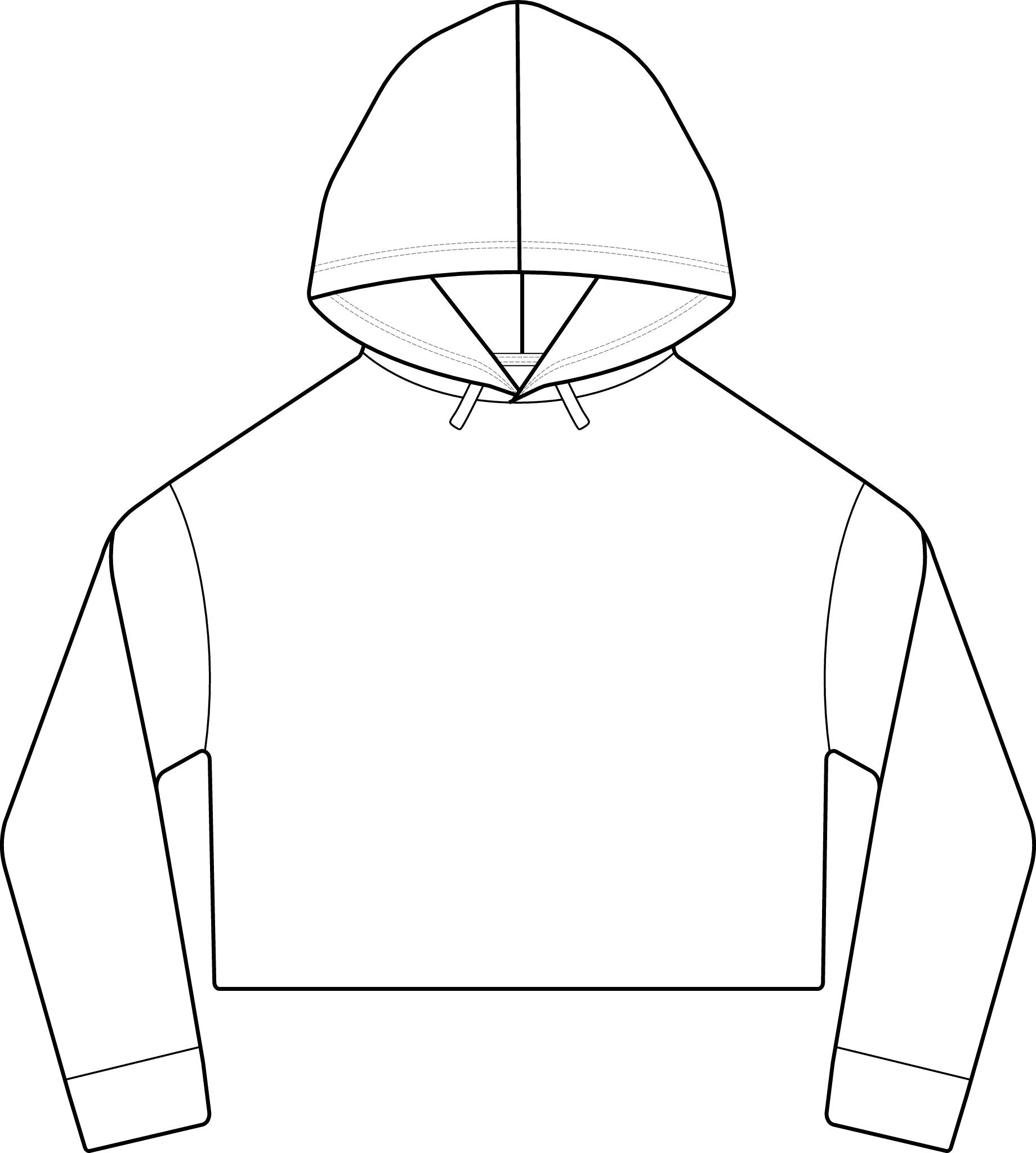 Cropped Women's Laguna Hoodie — Sueded Raw Edge Cozy Sweatshirt