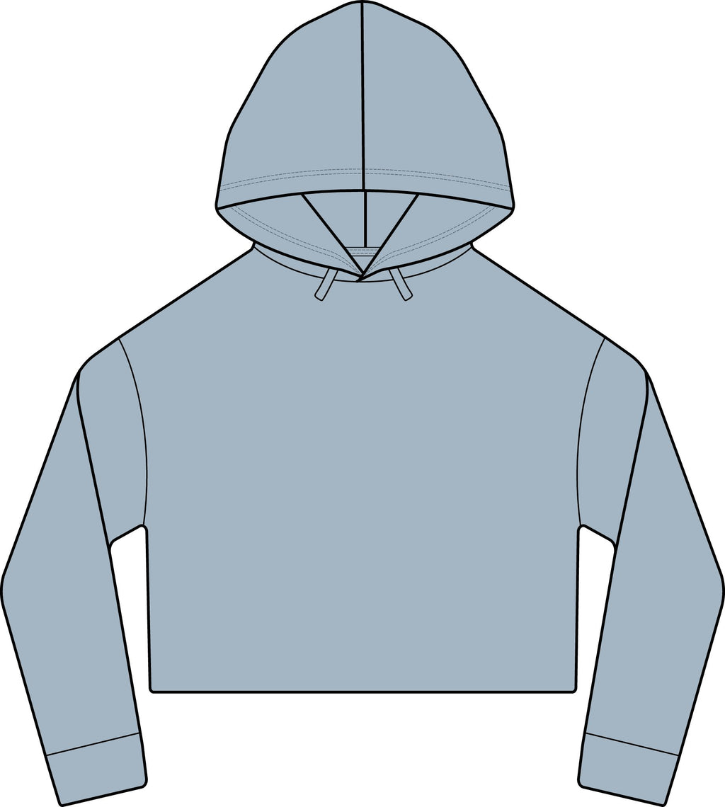 Cropped Women's Laguna Hoodie — Sueded Raw Edge Cozy Sweatshirt