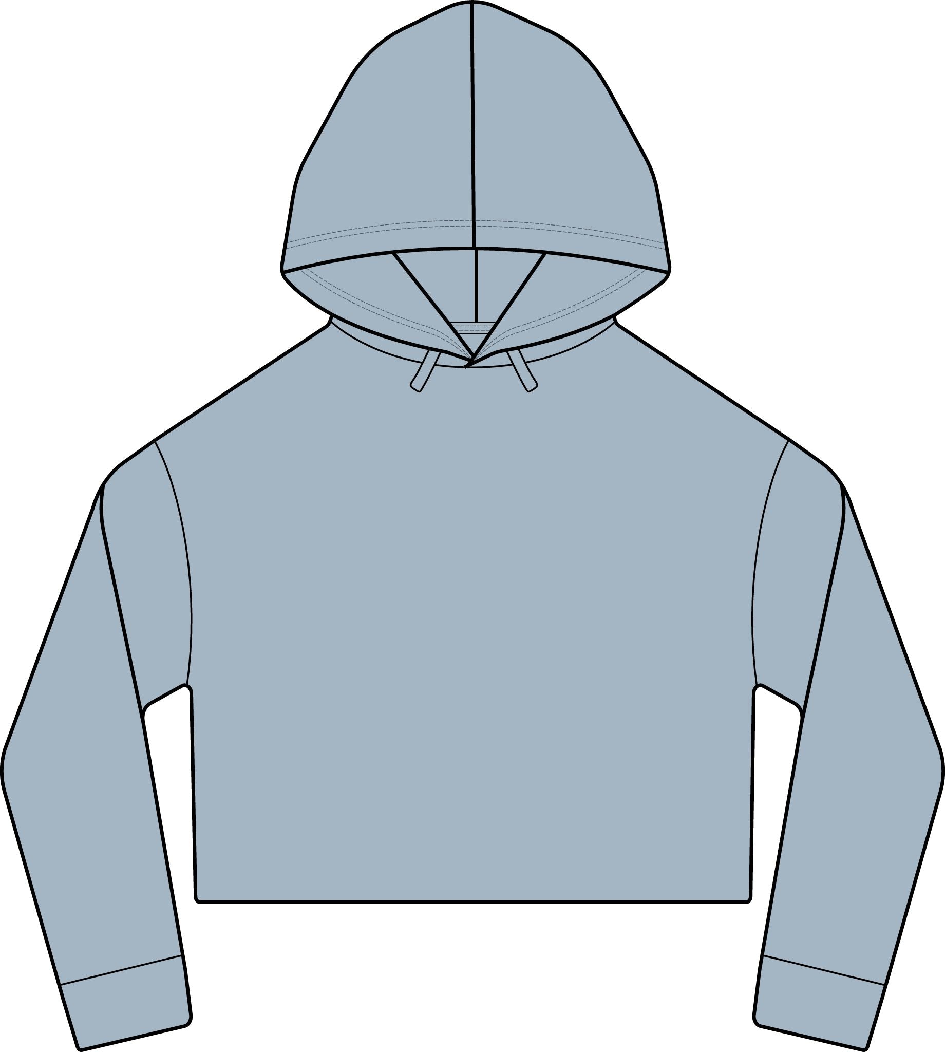 Cropped Women's Laguna Hoodie — Sueded Raw Edge Cozy Sweatshirt