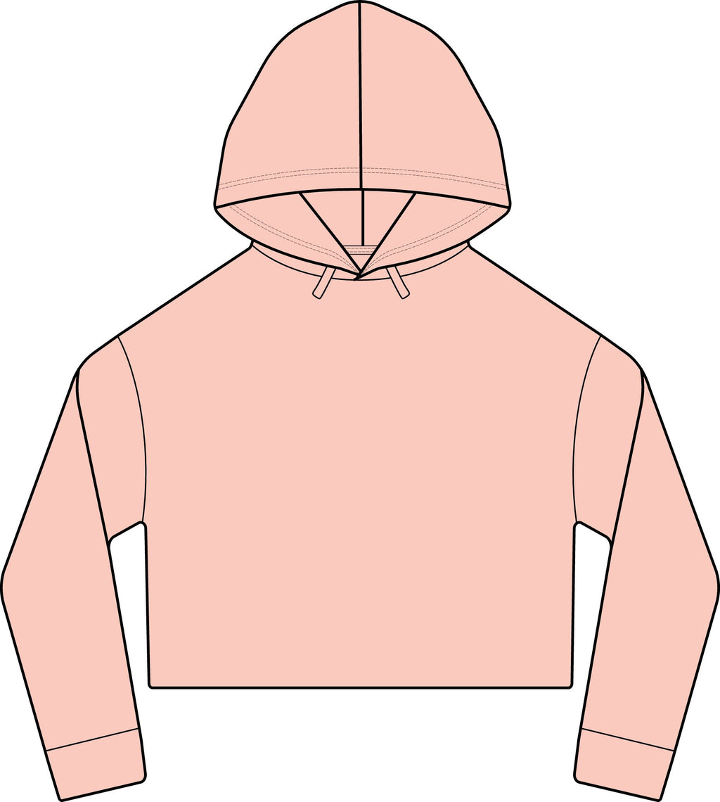 Cropped Women's Laguna Hoodie — Sueded Raw Edge Cozy Sweatshirt