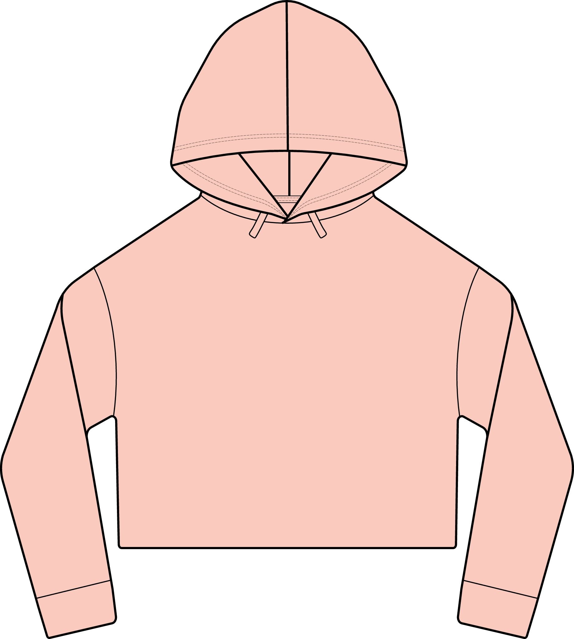 Cropped Women's Laguna Hoodie — Sueded Raw Edge Cozy Sweatshirt