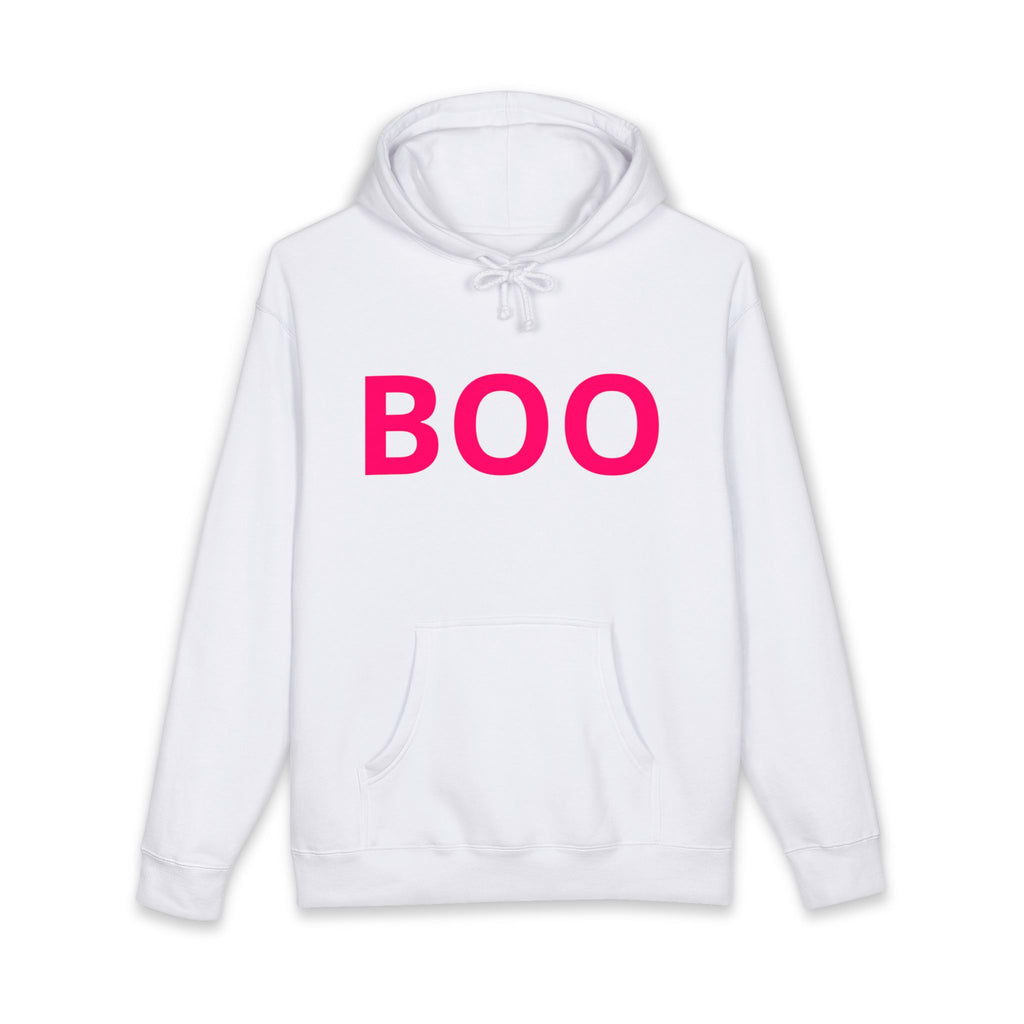 BOO Hoodie — Cute Pink Halloween Graphic Hooded Sweatshirt