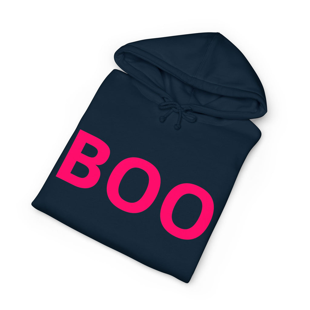 BOO Hoodie — Cute Pink Halloween Graphic Hooded Sweatshirt