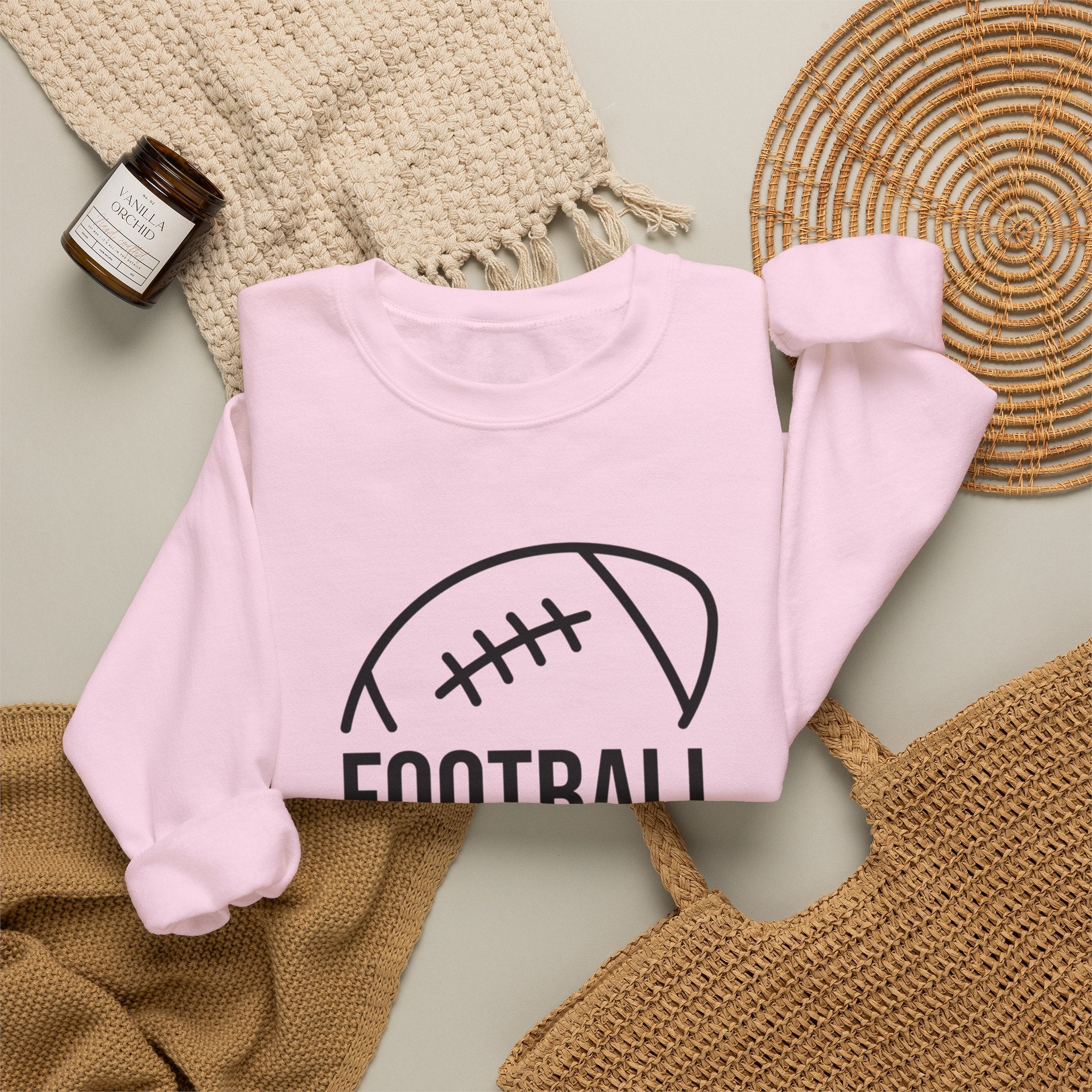 Football Mom Crewneck Sweatshirt – Casual Sideline Pullover for Game Day