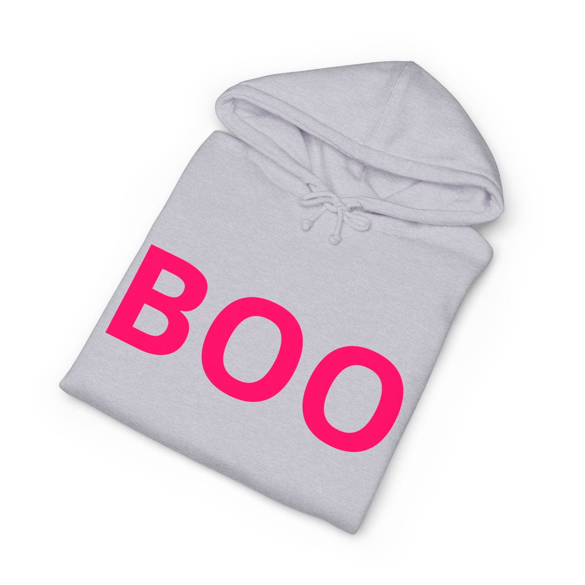 BOO Hoodie — Cute Pink Halloween Graphic Hooded Sweatshirt