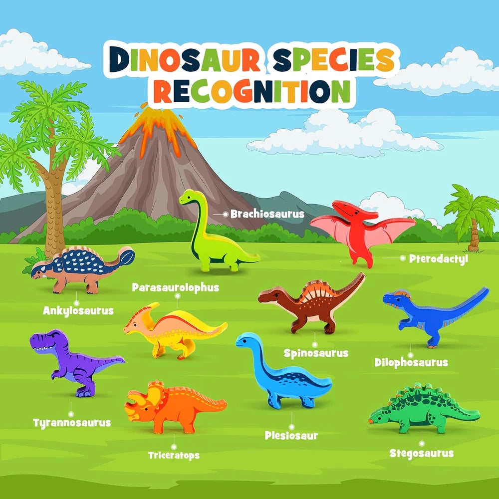 Wooden Dinosaur Stacking Blocks