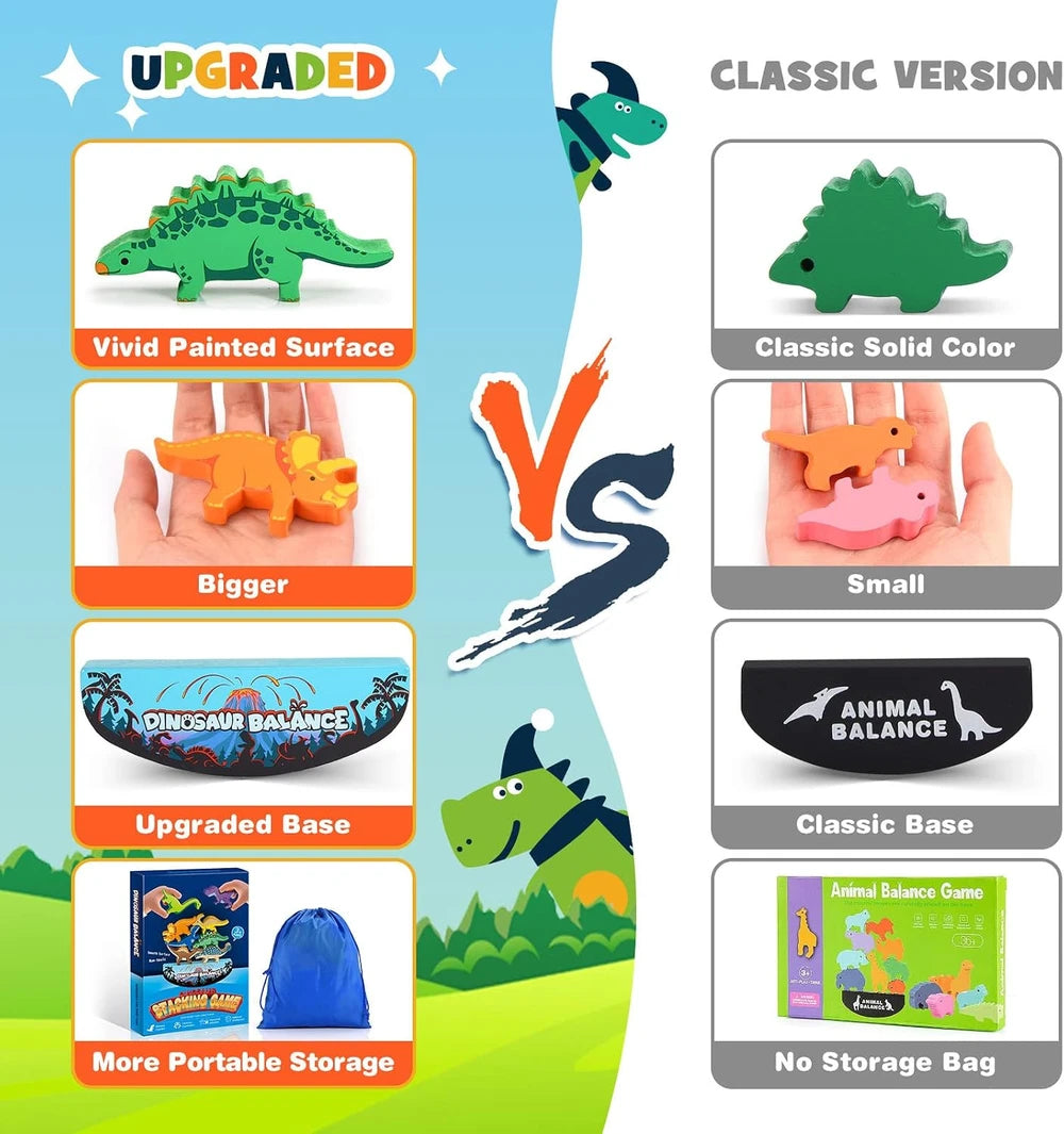 Wooden Dinosaur Stacking Blocks
