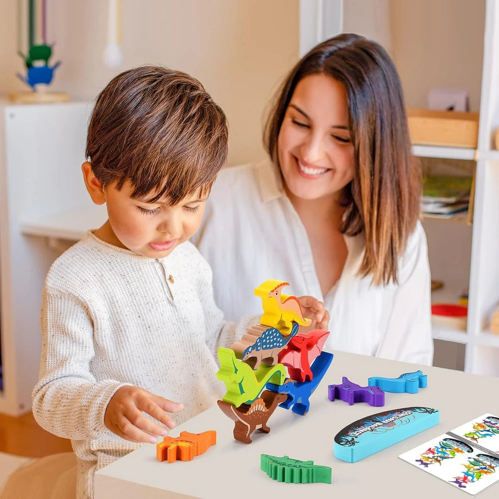 Wooden Dinosaur Stacking Blocks