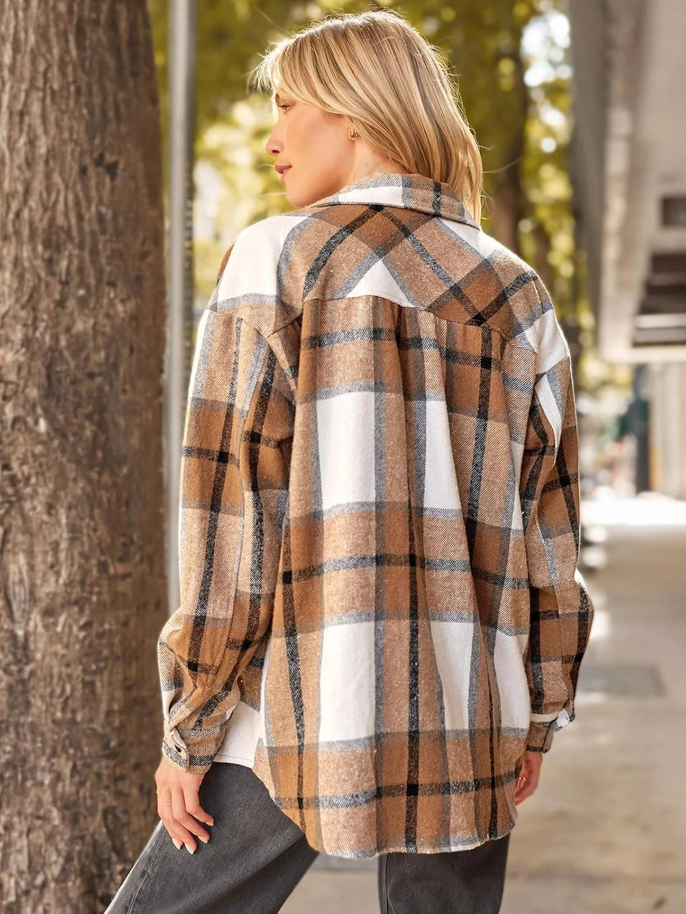 Plaid Flannel Button Down Shacket