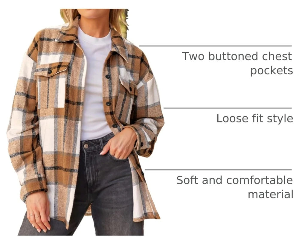Plaid Flannel Button Down Shacket