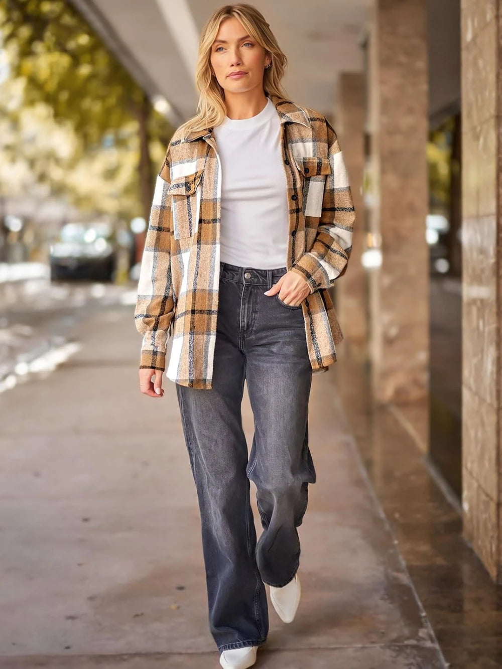 Plaid Flannel Button Down Shacket