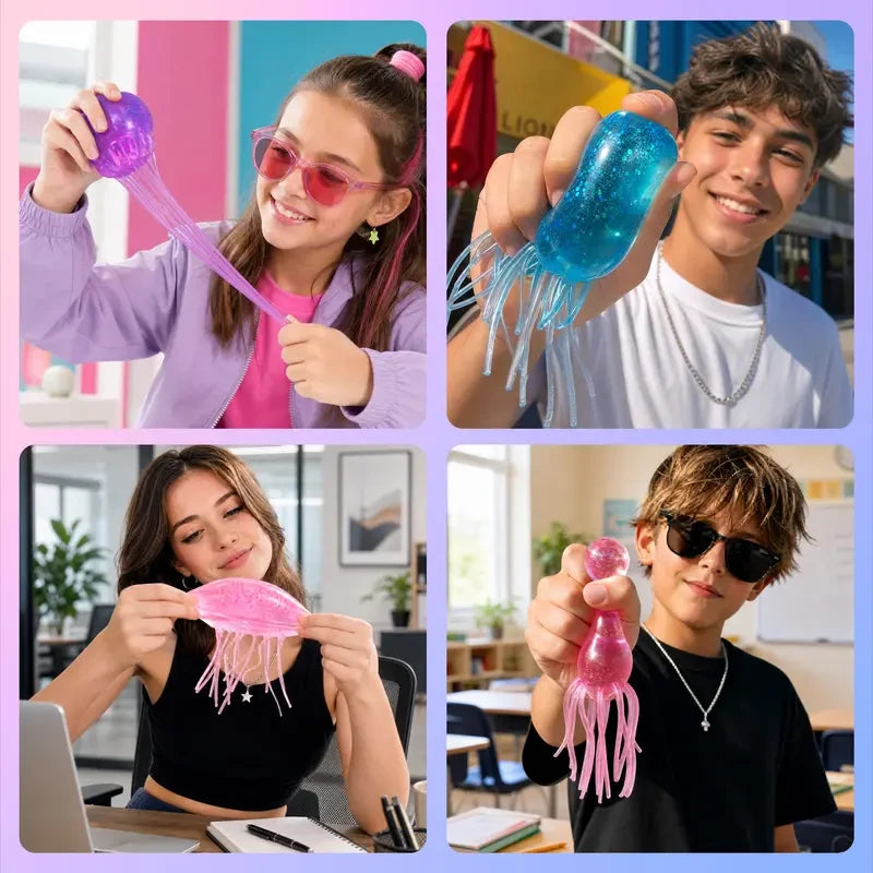 Jellyfish Glitter Squishy Toy