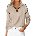 Quarter Zip Collared Knit Sweater