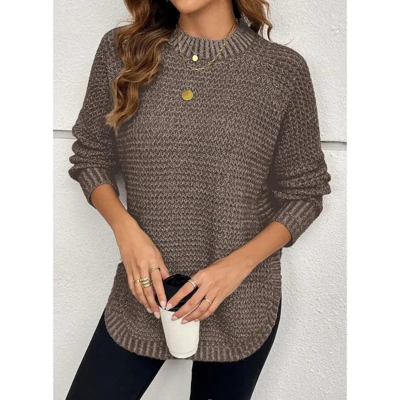 Oversized Waffle Knit Pullover Sweater