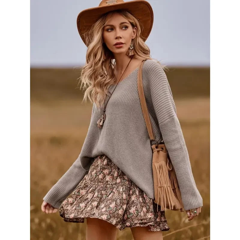 Imily Bela V Neck Oversized Knit Sweater