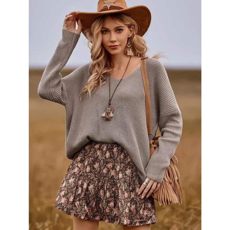 Imily Bela V Neck Oversized Knit Sweater