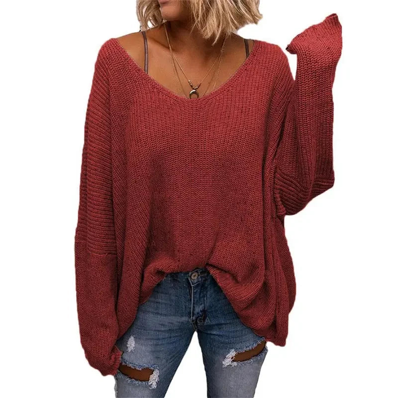 Imily Bela V Neck Oversized Knit Sweater