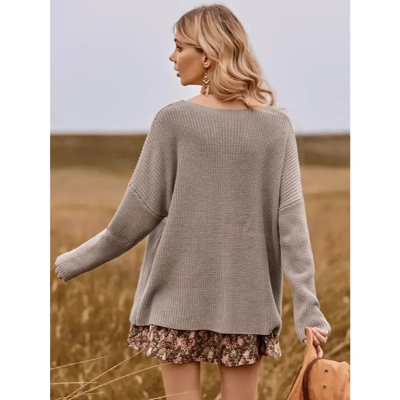 Imily Bela V Neck Oversized Knit Sweater